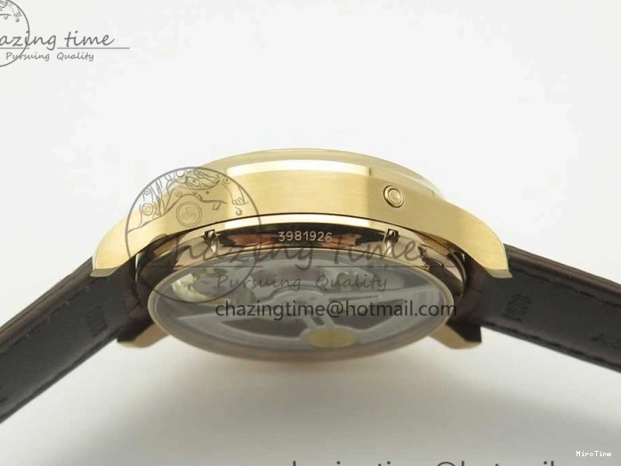 MIROTIME 0209 Portuguese Tourbillon IW504602 RG ZF Best Edition White Dial on Brown Leather Strap Stretchable 7178